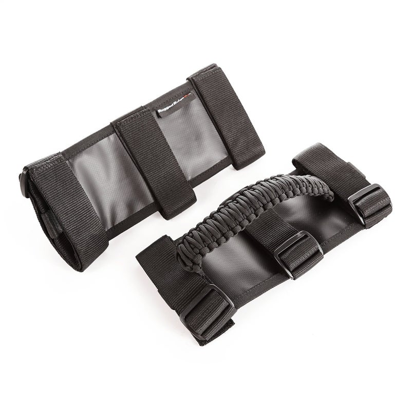 Rugged Ridge 13505.30 Grab Handle Kit, Paracord, Black/Black; 55-Current Jeep CJ/Wrangler/Gladiator - Image 2